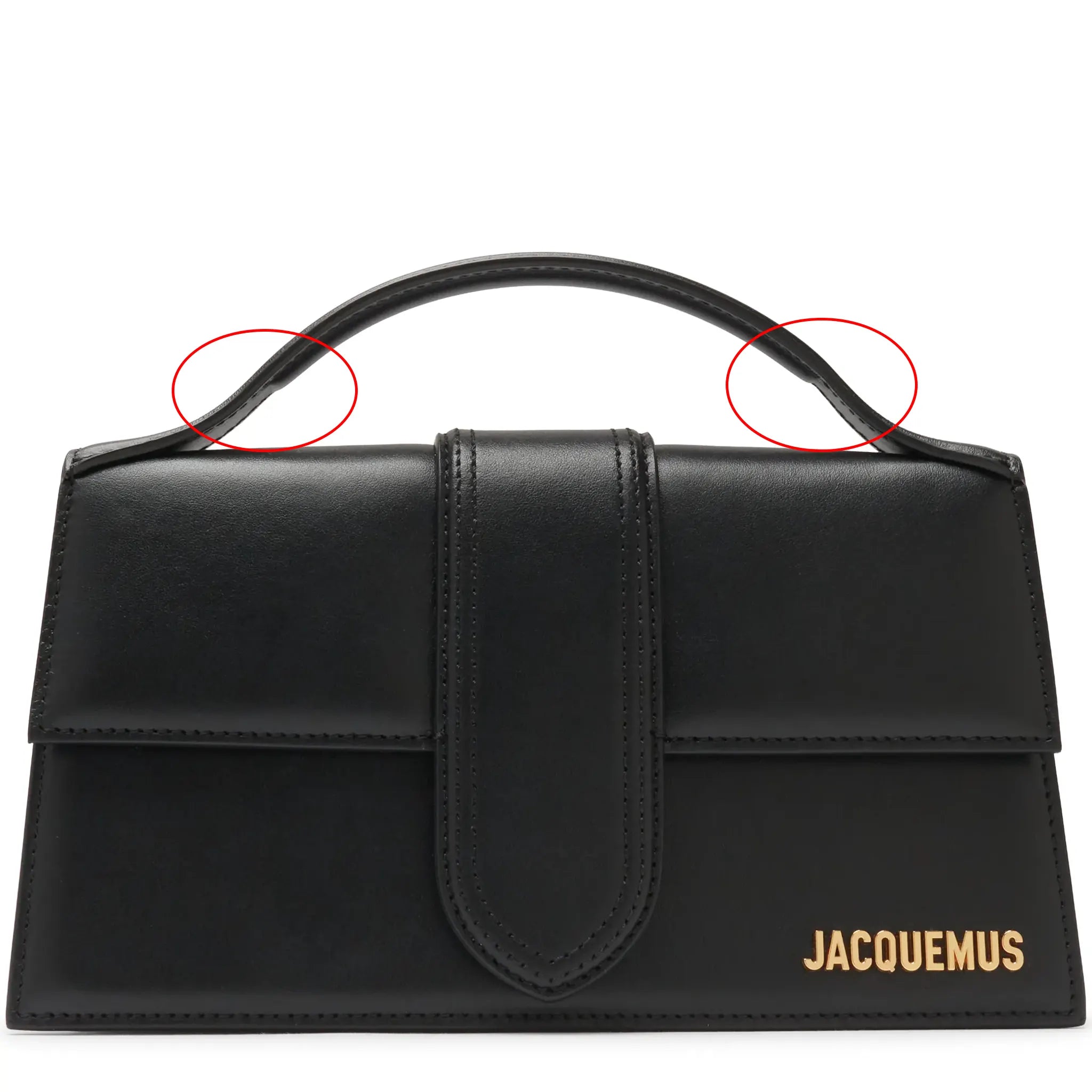 Front View of Jacquemus Large Bambino Black Crossbody Bag (Minor Leather Creased) 213BA07-213 300990